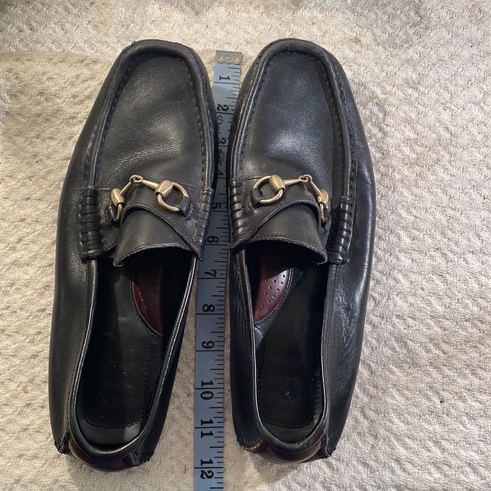 Gucci Horse Bit Driving Loafers Black & Brown Leather Protective Soles - Picture 13 of 14